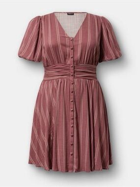 Torrid Bubble Sleeve Button-Front Mini Dress - Size 1X - NWT!